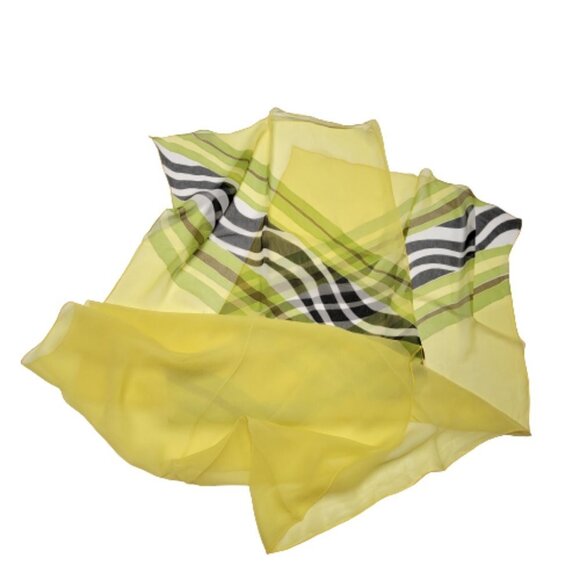 Yellow Silk Chiffon Scarf Light Rectangular Sheer Scarf - NEW - Picture 1 of 7